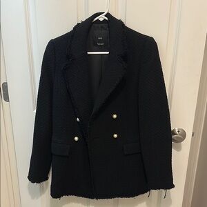 Mango Black Blazer with Gold Buttons